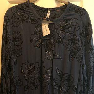 Navy Blue Floral Dress